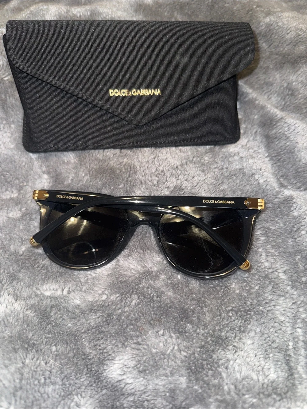 Dolce & Gabbana women’s Black Sunglasses with Gold Accents